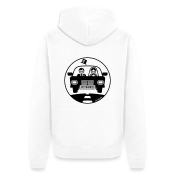 Just Married – Honeymoon (1C) - Unisex Premium Organic Zip Hoodie - white - Back - Thijin (182cm)