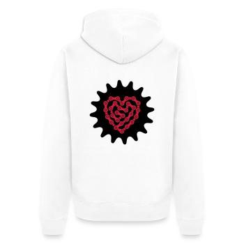 Love My Bike - Unisex Premium Bio Zip Hoodie - Weiß - Hinten - Thijin (182cm)