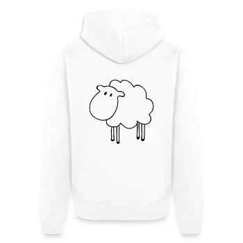 Schaf - Unisex Premium Bio Zip Hoodie - Weiß - Hinten - Thijin (182cm)