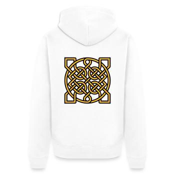 Knot pattern - Unisex Premium Organic Zip Hoodie - white - Back - Thijin (182cm)