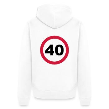 40 Birthday - Unisex Premium Organic Zip Hoodie - white - Back - Thijin (182cm)