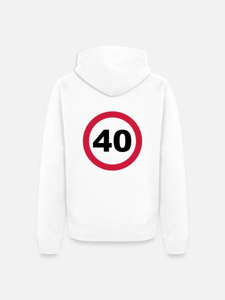 40 Birthday - Unisex Premium Organic Zip Hoodie - white