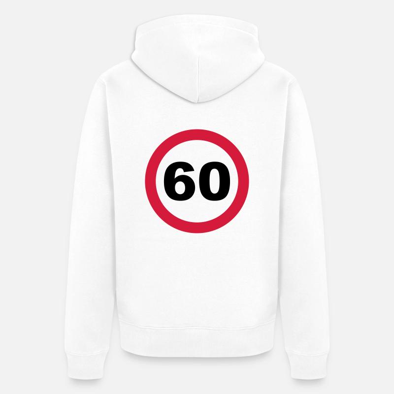 60 Anniversaire - Veste à capuche bio Premium Unisexe - blanc
