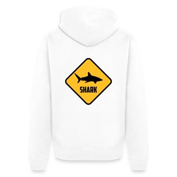 Shark - Unisex Premium Bio Zip Hoodie - Weiß - Hinten - Thijin (182cm)