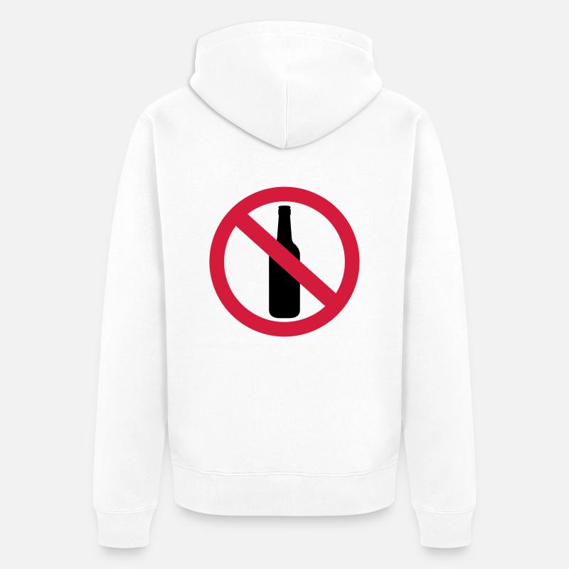 No Alcool - Veste à capuche bio Premium Unisexe - blanc