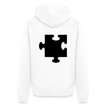 Puzzle - Unisex Premium Bio Zip Hoodie - Weiß - Hinten - Thijin (182cm)