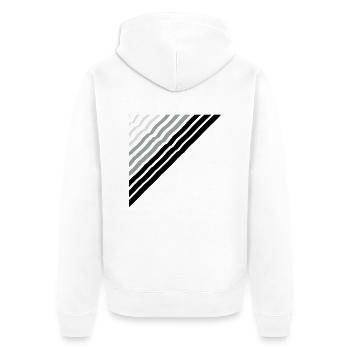 Triangular shape Many lines lines pattern - Unisex Premium Organic Zip Hoodie - white - Back - Thijin (182cm)