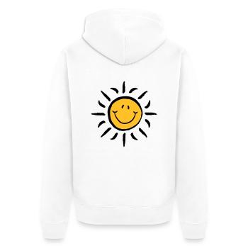 Beau soleil avec le visage souriant - Veste à capuche bio Premium Unisexe - blanc - Dos - Thijin (182cm)