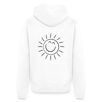 Smiling happy Sun - Unisex Premium Organic Zip Hoodie - white - Back - Thijin (182cm)