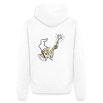 zauberer Zauberstab grimmig böse - Unisex Premium Bio Zip Hoodie - Weiß - Hinten - Thijin (182cm)