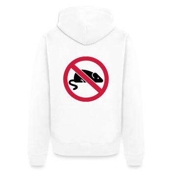 Maus - Unisex Premium Bio Zip Hoodie - Weiß - Hinten - Thijin (182cm)