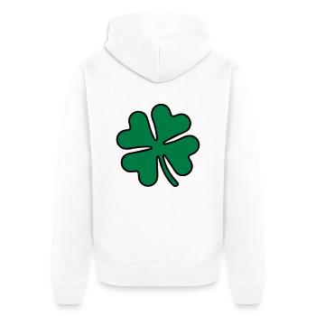 Kleeblatt - Unisex Premium Bio Zip Hoodie - Weiß - Hinten - Thijin (182cm)