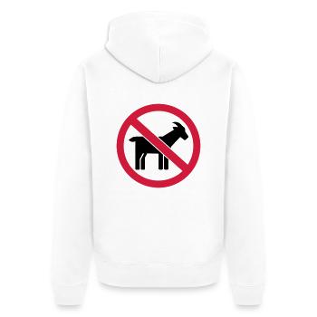 Ziege - Unisex Premium Bio Zip Hoodie - Weiß - Hinten - Thijin (182cm)