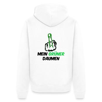Anti Grün gegen Klimawahn Design - Unisex Premium Bio Zip Hoodie - Weiß - Hinten - Thijin (182cm)