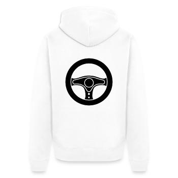 car__f1 - Unisex Premium Bio Zip Hoodie - Weiß - Hinten - Thijin (182cm)