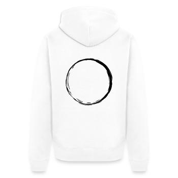 Kreis - Unisex Premium Bio Zip Hoodie - Weiß - Hinten - Thijin (182cm)