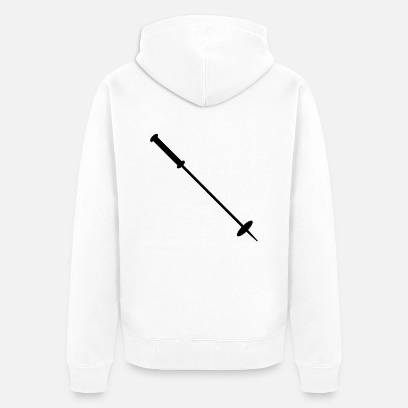 Bâton de ski - Veste à capuche bio Premium Unisexe - blanc
