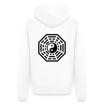 Bagua, Pa-kua, Yin Yang, Chi, Feng Shui - Unisex Premium Bio Zip Hoodie - Weiß - Hinten - Thijin (182cm)