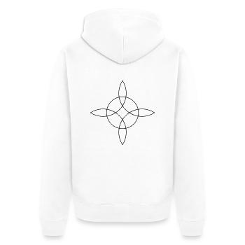 Witch`s Knot, Binds the 4 elements, Magical symbol - Unisex Premium Organic Zip Hoodie - white - Back - Thijin (182cm)
