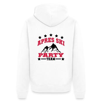 apres_ski_5_2f - Unisex Premium Bio Zip Hoodie - Weiß - Hinten - Thijin (182cm)