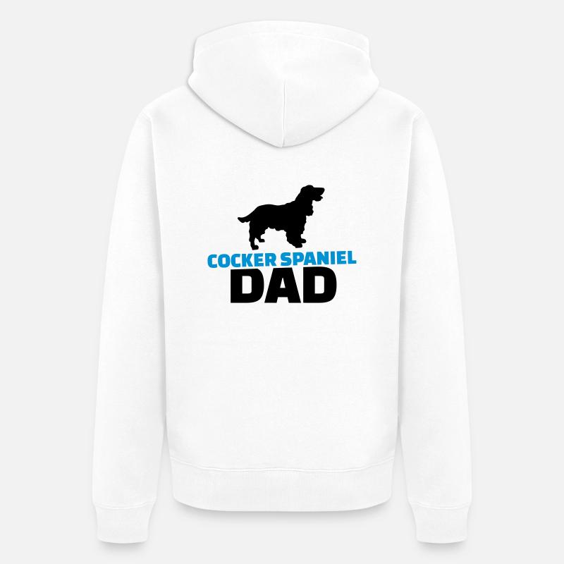 Cocker Spaniel Dad - Unisex Premium Organic Zip Hoodie - white