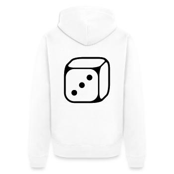 3 cubes (Trois / 1C) - Veste à capuche bio Premium Unisexe - blanc - Dos - Thijin (182cm)
