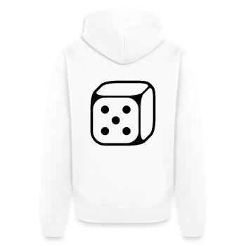 5 cubes (cinq / 1C) - Veste à capuche bio Premium Unisexe - blanc - Dos - Thijin (182cm)
