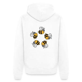 Cercle anneau doux drôle abeille - Veste à capuche bio Premium Unisexe - blanc - Dos - Thijin (182cm)