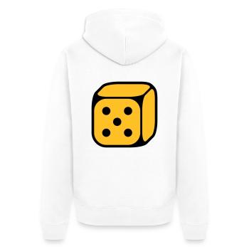 Dé Avec Numéro 5 (Cinq / 2C) - Veste à capuche bio Premium Unisexe - blanc - Dos - Thijin (182cm)