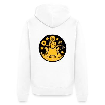 norwegische Flagge Stadt Oslo Norwegen Symbol - Unisex Premium Bio Zip Hoodie - Weiß - Hinten - Thijin (182cm)
