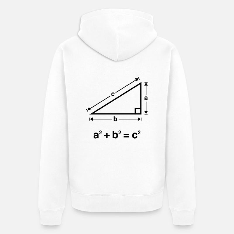 Pythagorean Theorem Mathematics - Unisex Premium Bio Zip Hoodie - Weiß