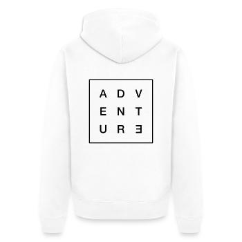 Adventure - Unisex Premium Organic Zip Hoodie - white - Back - Thijin (182cm)