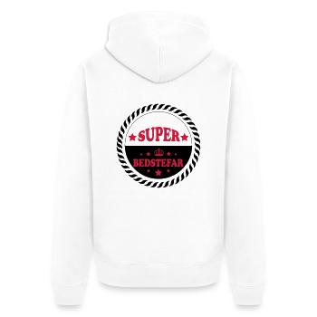 Super bedstefar 111 - Unisex Premium Bio Zip Hoodie - Weiß - Hinten - Thijin (182cm)