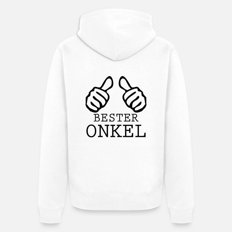 bester onkel - Unisex Premium Bio Zip Hoodie - Weiß