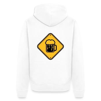 bière signe note prudence prudence danger alcool - Veste à capuche bio Premium Unisexe - blanc - Dos - Thijin (182cm)
