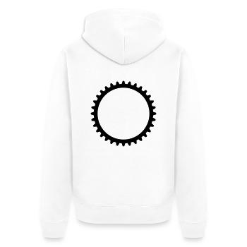 mechanisch zahnrad mechanisch rund zacken uhrwerk - Unisex Premium Bio Zip Hoodie - Weiß - Hinten - Thijin (182cm)