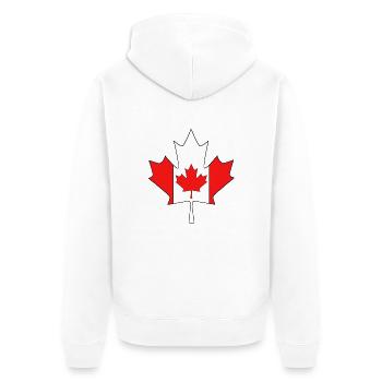 Kanadisches Ahornblatt - Unisex Premium Bio Zip Hoodie - Weiß - Hinten - Thijin (182cm)