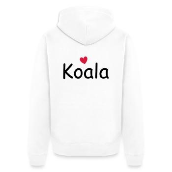 Koala mit Herz - Unisex Premium Bio Zip Hoodie - Weiß - Hinten - Thijin (182cm)