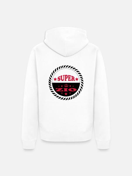 Super zio - Unisex Premium Organic Zip Hoodie - white