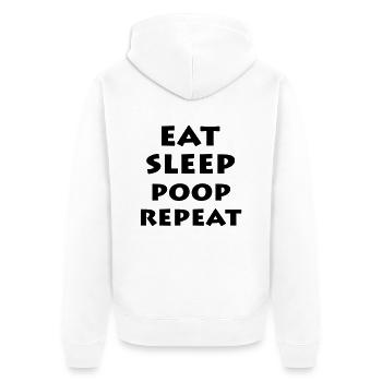 Poop - Unisex Premium Organic Zip Hoodie - white - Back - Thijin (182cm)