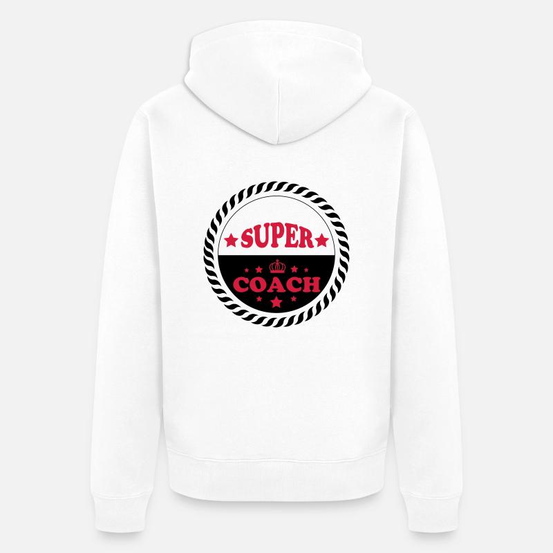 Super coach - Veste à capuche bio Premium Unisexe - blanc