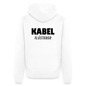 kabel flüsterer - Unisex Premium Bio Zip Hoodie - Weiß - Hinten - Thijin (182cm)