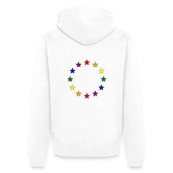 Europa Regenbogenfahne - Unisex Premium Bio Zip Hoodie - Weiß - Hinten - Thijin (182cm)