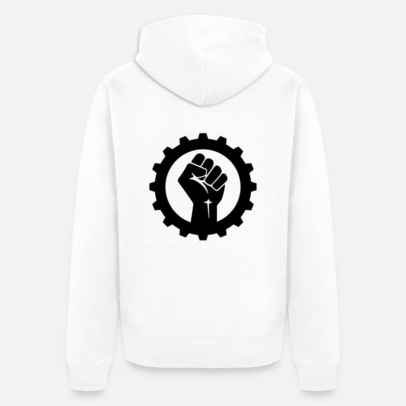 EBM Logo 19 (Vector) - Veste à capuche bio Premium Unisexe - blanc