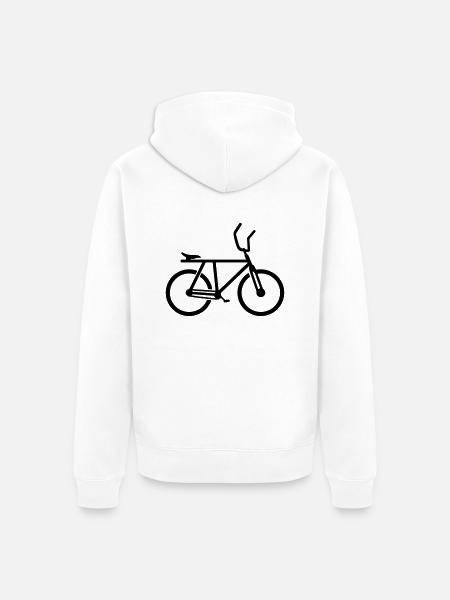 Cycle ball - Premium økologisk unisex-hettejakke - hvit