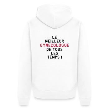 Gynéco / Gynecologue / Médecin / Gynécologie - Veste à capuche bio Premium Unisexe - blanc - Dos - Thijin (182cm)