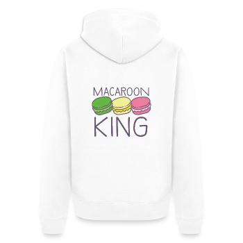 Makronenkönig mit niedlichen bunten Makronen - Unisex Premium Bio Zip Hoodie - Weiß - Hinten - Thijin (182cm)