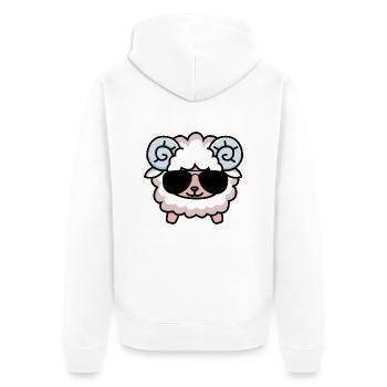 Geiler Bock - Unisex Premium Bio Zip Hoodie - Weiß - Hinten - Thijin (182cm)