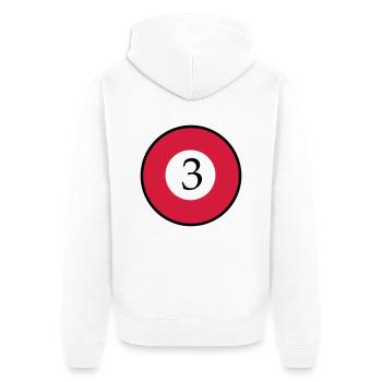 Billard - Unisex Premium Bio Zip Hoodie - Weiß - Hinten - Thijin (182cm)