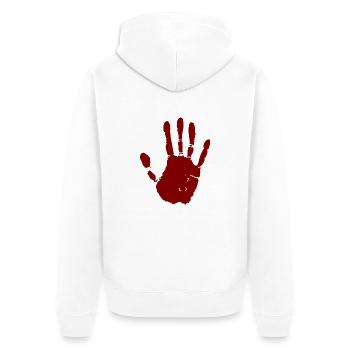 Empreinte de main sanglante - Veste à capuche bio Premium Unisexe - blanc - Dos - Thijin (182cm)